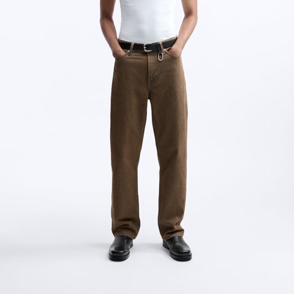 Zara‎ Waxed Effect Jeans Limited Edition Brown 30 NWT